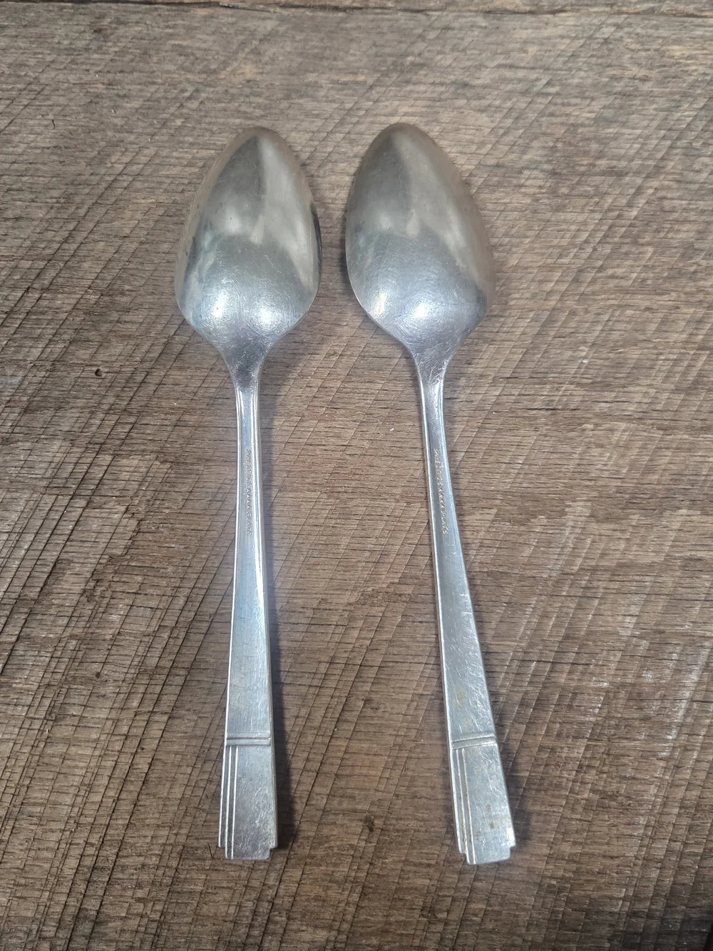 Vintage 1938 (2) Oneida Grenoble Silver-plated Table Spoons ~ Bin RR